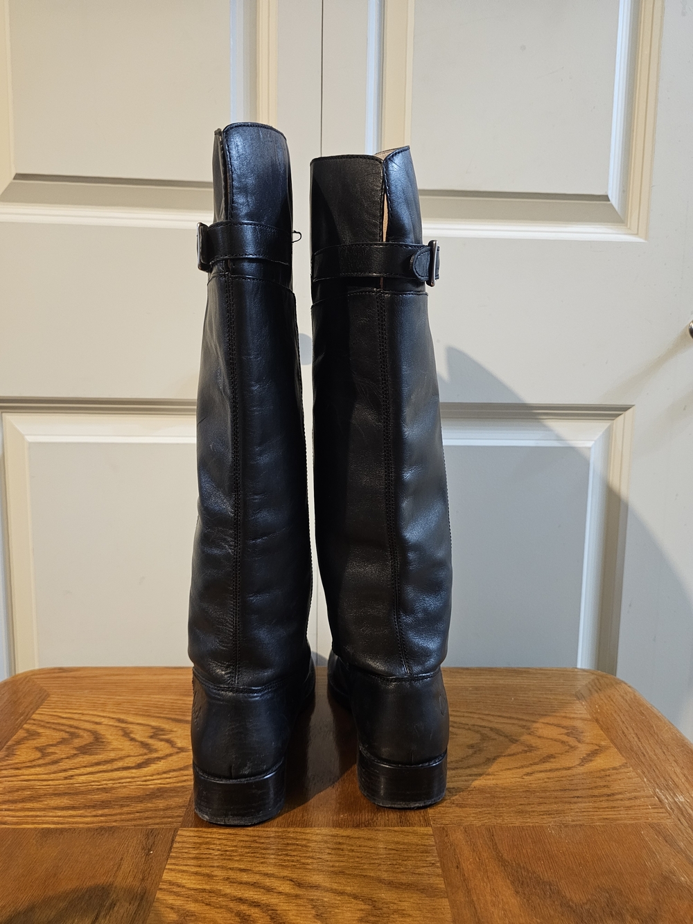 COACH Leather Knee-High Heeled Boots in Black SZ 8.5 - Picture 4 of 9